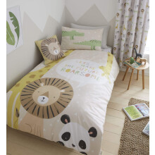 Catherine Lansfield Roarsome Animals Easy Care Single Duvet Set Natural