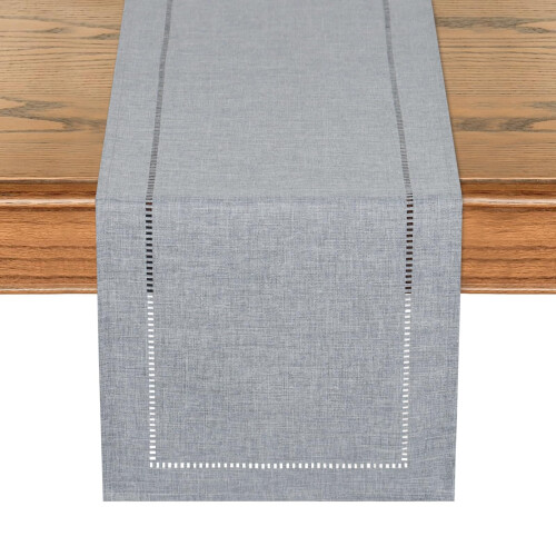LOMOHOO Rustic Table Runner 72 Inches Long Linen Grey Table Runner,Farmhouse Table Runners,Modern Table Runners for Kitchen Dining Table