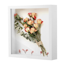 3D Shadow Box Frame 8x8, Box Frame Deep Picture Frame Square For Photos, Flowers, Wedding Bouquet, DIY Decoration 3d Deep (White)
