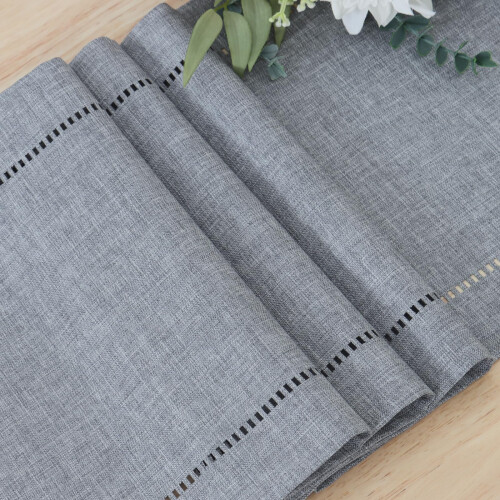 LOMOHOO Rustic Table Runner 72 Inches Long Linen Grey Table Runner,Farmhouse Table Runners,Modern Table Runners for Kitchen Dining Table 1
