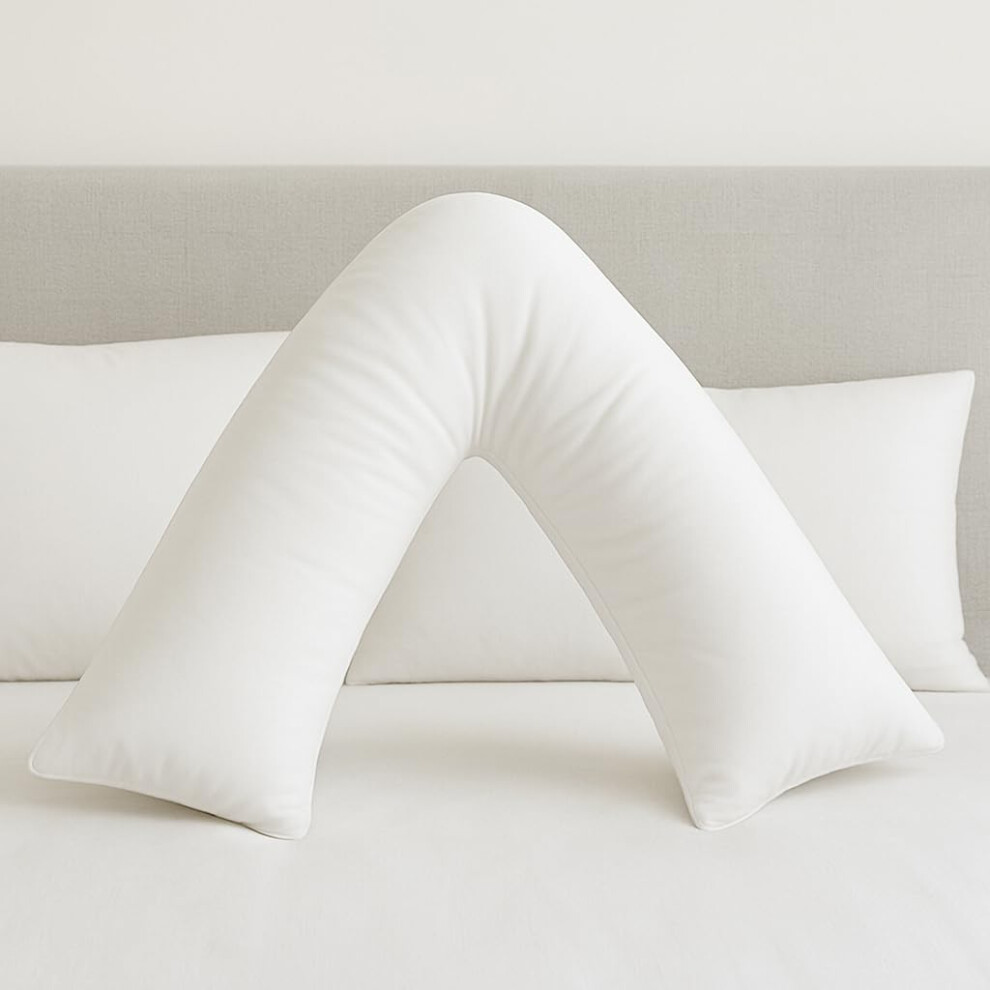 Virgin Fibre V Shaped Pillow Only Extra Filled Back Support Orthopedic Pregnancy Nursing Maternity V Shape Pillow Comfort Collections