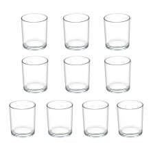 10 pack Tea Light Candle Holders, Glass Tealight Holders (? 4.5cm X 6cm High) Transparent Glass Tea Light Holders for Wedding, Anniversary, Festival,