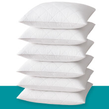Pillow Protectors 6 Pack, White, Machine Washable Quilted Pillow Covers with Zipper Closure, Breathable, Allergen Protection, Dust & Mite Proof, 48 ?