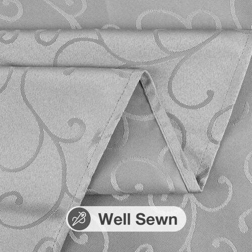 AMFUN Table Cloth Rectangular 80x80 cm,Polyester Jacquard Tablecloth,Washable Dust-Proof Table Cover for Kitchen Dinning Indoor Decoration(Grey) 1