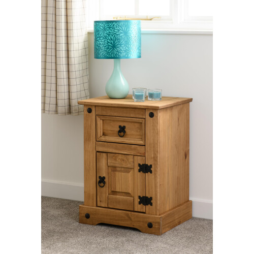 Seconique Seconique Corona Petite Bedside in Distressed Waxed Pine 1
