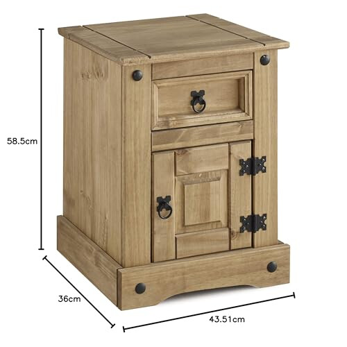 Seconique Seconique Corona Petite Bedside in Distressed Waxed Pine 2