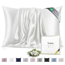 Texbee Silk Pillowcase, 22 Momme Mulberry Silk Pillowcases for Hair and Skin Health, Soft Smooth Breathable Cool Satin Pillow Case for Beauty Sleep,