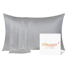 Ethlomoer Natural Pure Silk Pillowcase for Hair and Skin, Both Side 19mm, Hypoallergenic, 600 Thread Count, Smooth Silk Pillow case with Hidden