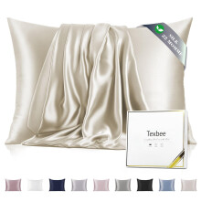 Texbee Silk Pillowcase, 22 Momme Mulberry Silk Pillowcases for Hair and Skin Health, Soft Smooth Breathable Cool Pure Pillow Case for Beauty Sleep,