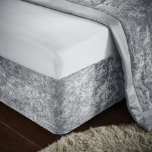 Catherine Lansfield Crushed Velvet Double Divan Base Wrap Silver BD/46254/W/BWRAPD/SI