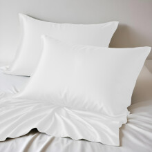 LINENWALAS 100% Organic Bamboo Pillowcase Set of 2 Soft Bamboo Silk Pillowcases for Hair and Skin Standard Size Cooling Pillow Cases Bedding (20x30