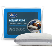Silentnight Adjustable Memory Foam Pillow - Sink-In Luxury Shredded Filling - Ergonomic Support Help Ease Neck Pain - All Sleeping Positions -