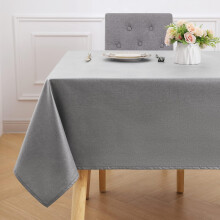 smiry Rectangular Table Cloth Wipe Clean 140x200 cm, Wipeable Water Resistant Linen Tablecloth, Fabric Washable Dining Table Cover for Kitchen Indoor