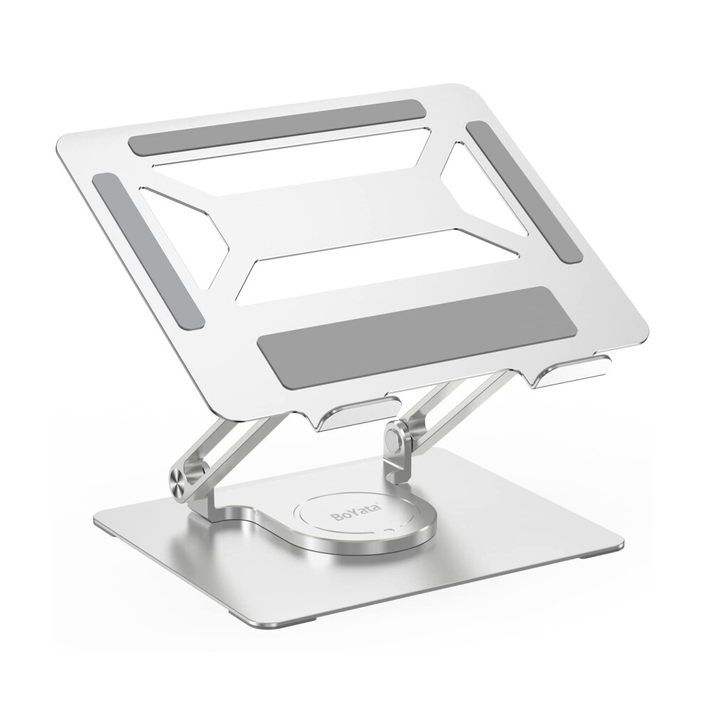 Boyata Laptop Stand For Desk, Adjustable Computer Stand With 360? Rotating Base, Ergonomic Foldable Laptop Riser Holder For Collaborative Work, 5051223088066