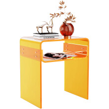 solaround Acrylic Side Table, Small acrylic Bedside table Nightstand, 40 x 30 x 50 cm (Yellow)