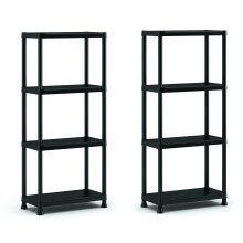 Keter Set of 2 Shelves 60/4, Black, 4 Shelves, Maximum Load 20 kg each, 60 x 30 x 135 H cm