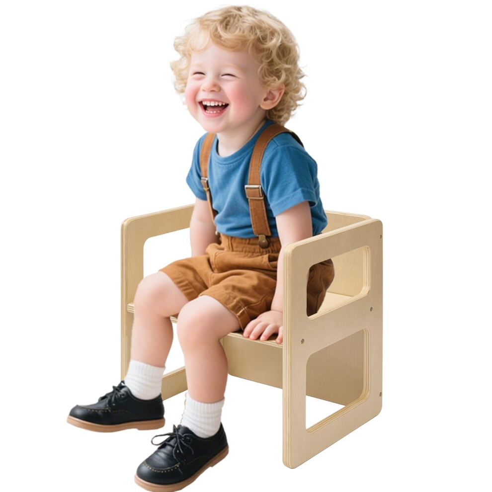FUNLIO Height Adjustable Montessori Weaning Chair for Age 1-3, Quality Solid Wooden Chair, for Eating/Reading/Playing,Montessori Furniture with CPC-image-OPC-PRFSBT6-NEW