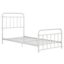 DHP Furniture Wallace Metal Bed, White Single