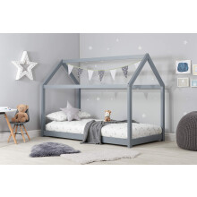 Birlea, House Kids Bed, Grey, Pine, 90cm