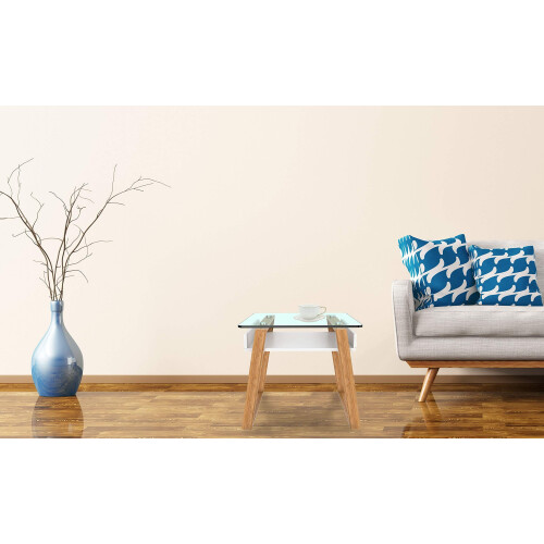 ASPECT JENSEN Side Table,Wood,Bamboo,Glass-White (55X55x50cm) 1