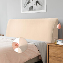 Caijin Bed Headboard Slipcover, Stretch Bed Headboard Cover, Dustproof Protector Cover for Linen Fabric Tufted Upholstered Headboard (Camel, 180-200