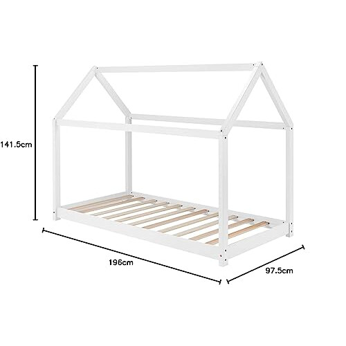 Birlea Birlea, House Kids Bed, White, Pine, 90cm 1
