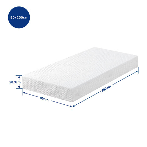 Olee Sleep Mattress, Memory Foam, White, 90 x 200 1