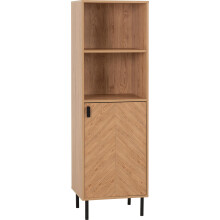 Seconique Leon 1 Door 2 Shelf Cabinet in Medium Oak Effect