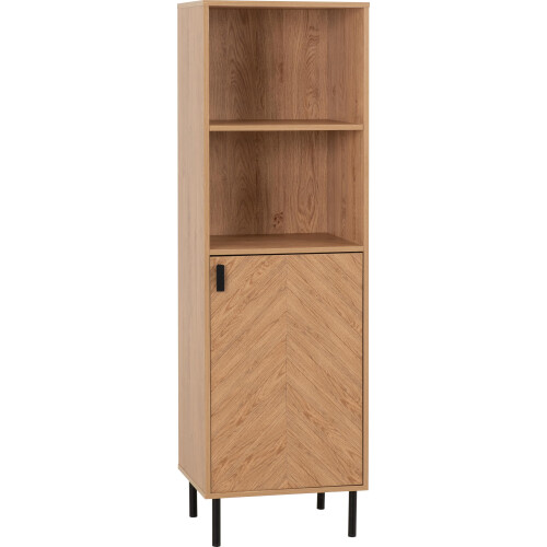 Seconique Seconique Leon 1 Door 2 Shelf Cabinet in Medium Oak Effect