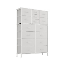 CAIYUN Chest of Drawers,Dresser for Bedroom with 15 Drawers,Fabric Dresser with Wood Top and Large Storage Space, Easy to Assemble, for Bedroom