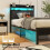 VERFARM 3ft Single Bed Frame with LED Lights Storage Upholstered Headboard and Charging Station, Solid Metal Platform Bed Single Size, No Box Spring 4