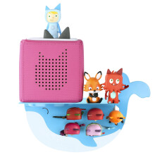 Xozoyo Whale Shape Shelf, Tonies Storage with 15-20 Pieces Adhesive Metal Plate for Creative Tonie Box Magnetic Figures, Characters, Shelf for Kids,