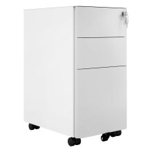 DWVO 3-Drawer lockable Filing Cabinet Office Drawers with Keys, Compact Slim Portable Metal File Cabinet, Pre-Built Office Storage Cabinet for