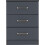 Seconique Seconique Dakota 3 Drawer Bedside in Dark Grey 3