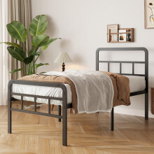 Yicensen 2ft6 Small Single Bed Frame with Headboard and Footboard, 46cm Height Small Single Metal Bed Frame with Heavy Duty Slat Support, Underbed