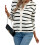 (L, Black) Gilet rayé pour et automne 1