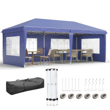 3x6m Pop Up Gazebo Party Tent with Sidewalls, Blue