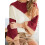 (L, Multicolor) Pull ample d'automne pour femme, coupe patchwork, manches longues, col rond, en maille. 3