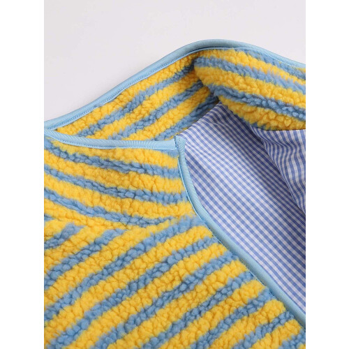(M, Yellow) Chaleco peludo sin invierno cálido. 2