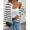 (L, Black) Gilet rayé pour et automne 5
