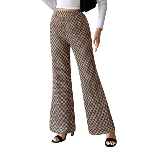 (S, Light Brown) Pantaloni da donna da ufficio.