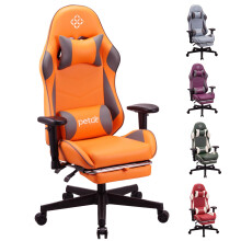 Play haha.Ergonomic reclining seat with footrest adjustable headrest and lumbar cushion high back support padded armrests PU leather finish for gaming
