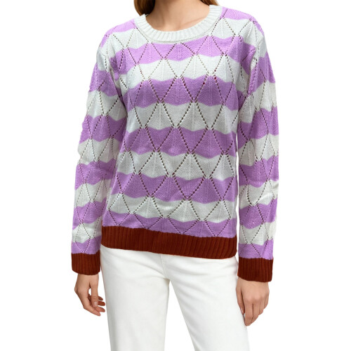 (M, Purple) Pull rayé pour Vêtements décontractés.
