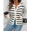 (L, Black) Gilet rayé pour et automne 7
