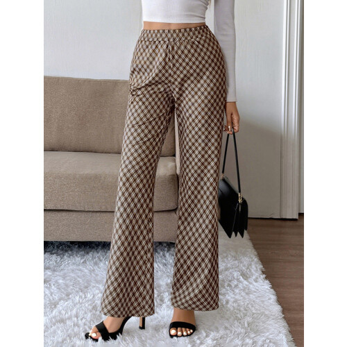 (S, Light Brown) Pantaloni da donna da ufficio. 2