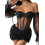 (M, Black) Haut en résille lingerie baleine 1