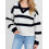 (XL, Black) Pull rayé ample maille patchwork. 7
