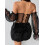 (S, Black) Haut en résille lingerie baleine 8