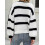 (XL, Black) Pull rayé ample maille patchwork. 8