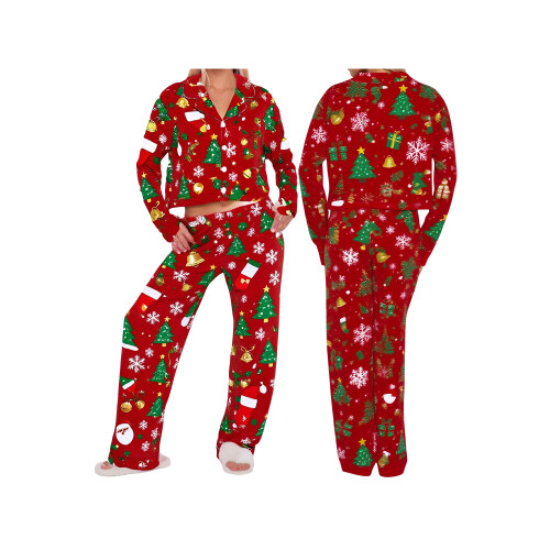(L, Red) Set de pijamale 2 piese 1